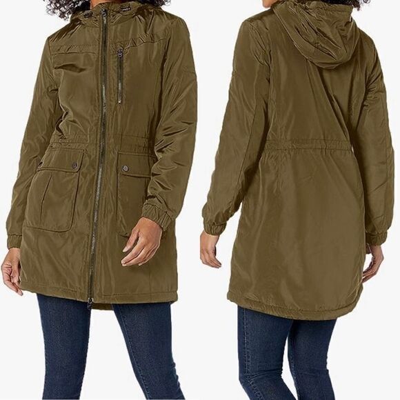 Lucky Brand Hooded Lined Anorak Water Resistant Jacket  Light Olive Green L - Picture 1 of 11
